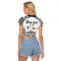 Personalised Tonga 676 Raglan Cropped T Shirt Tribal Kupesi Ngatu Unique LT9 - Polynesian Pride