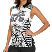 Personalised Tonga 676 Women Sleeveless Polo Shirt Tribal Kupesi Ngatu Unique LT9 - Polynesian Pride