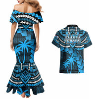 Fiji Rugby Couples Matching Mermaid Dress And Hawaiian Shirt Go Fijian Tapa Arty with World Cup Vibe LT9 - Polynesian Pride