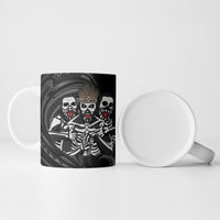 Skeleton Tribe Simbu Province Ceramic Mug Papua New Guinea Indigenous Pattern LT9 - Polynesian Pride