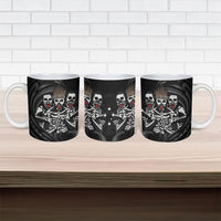 Skeleton Tribe Simbu Province Ceramic Mug Papua New Guinea Indigenous Pattern LT9 - Polynesian Pride