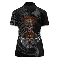 Mokomoko Tribe Eastern Highlands Province Women Polo Shirt Papua New Guinea Indigenous Pattern LT9 - Polynesian Pride