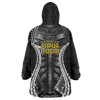 Independen Stet bilong Papua Niugini 1975 Wearable Blanket Hoodie Black Tribal Papua New Guinea Province Flag LT9 - Polynesian Pride