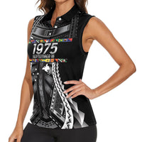 Independen Stet bilong Papua Niugini 1975 Women Sleeveless Polo Shirt Black Tribal Papua New Guinea Province Flag LT9 - Polynesian Pride