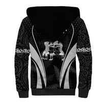 New Zealand Aotearoa Rugby Sherpa Hoodie Haka Dance Mixed Silver Fern Sporty Style LT9 - Polynesian Pride