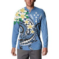 FSM Kosrae Polynesian Shark Tattoo Personalised Button Sweatshirt