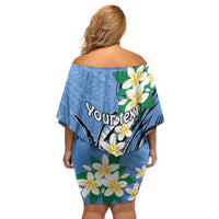 FSM Kosrae Polynesian Shark Tattoo Personalised Family Matching Off Shoulder Short Dress and Hawaiian Shirt