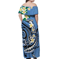 FSM Kosrae Polynesian Shark Tattoo Personalised Off Shoulder Maxi Dress