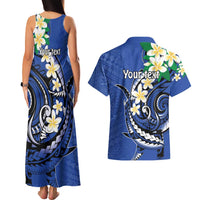 FSM Pohnpei Polynesian Shark Tattoo Personalised Couples Matching Tank Maxi Dress and Hawaiian Shirt
