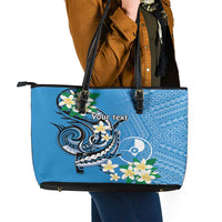 FSM Yap State Polynesian Shark Tattoo Personalised Leather Tote Bag