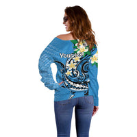 FSM Yap State Polynesian Shark Tattoo Personalised Off Shoulder Sweater