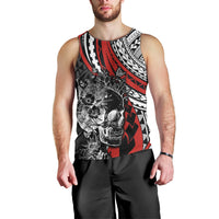 personalised-polynesia-skull-men-tank-top-tattoo-in-the-style-of-maori-with-marine-life-red