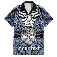 personalised-polynesia-skull-family-matching-short-sleeve-bodycon-dress-and-hawaiian-shirt-with-boars-tusk-blue-arty-vibe