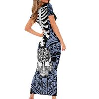personalised-polynesia-skull-short-sleeve-bodycon-dress-with-boars-tusk-blue-arty-vibe
