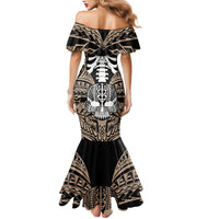Personalised Polynesia Skull Mermaid Dress With Boars Tusk Gold Arty Vibe LT9 - Polynesian Pride