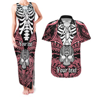personalised-polynesia-skull-couples-matching-tank-maxi-dress-and-hawaiian-shirt-with-boars-tusk-pink-arty-vibe