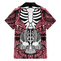 Personalised Polynesia Skull Hawaiian Shirt With Boars Tusk Pink Arty Vibe LT9 - Polynesian Pride