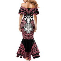 Personalised Polynesia Skull Mermaid Dress With Boars Tusk Pink Arty Vibe LT9 - Polynesian Pride