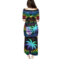 Fiji LGBT Puletasi Love Is Love Tapa Pattern Rainbow Water Color LT9 - Polynesian Pride