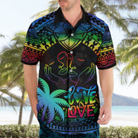 Personalised Fiji LGBT Hawaiian Shirt Love Is Love Tapa Pattern Rainbow Water Color LT9 - Polynesian Pride