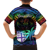 Personalised Fiji LGBT Hawaiian Shirt Love Is Love Tapa Pattern Rainbow Water Color LT9 - Polynesian Pride