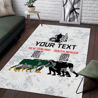 Custom New Zealand South Africa Rugby Area Rug History Commemorative World Cup Winners Unique LT9 White - Polynesian Pride