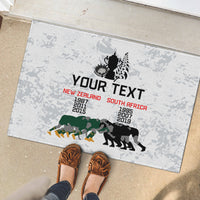 Custom New Zealand South Africa Rugby Rubber Doormat History Commemorative World Cup Winners Unique LT9 - Polynesian Pride