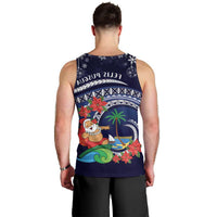 Felis Pusgua Guam Santa Men Tank Top Merry Christmas with Polynesian Tribal