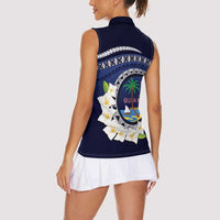 Hafai Adai Guam Guasalis Women Sleeveless Polo Shirt Polynesian Tribal Pattern