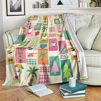 Mele Kalikimaka Hawaii Christmas Blanket Funny Santan Hippie Style