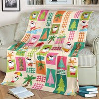 Mele Kalikimaka Hawaii Christmas Blanket Funny Santan Hippie Style