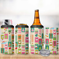 Mele Kalikimaka Hawaii Christmas 4 in 1 Can Cooler Tumbler Funny Santan Hippie Style