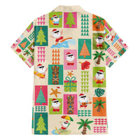 Mele Kalikimaka Hawaii Christmas Family Matching Off The Shoulder Long Sleeve Dress and Hawaiian Shirt Funny Santan Hippie Style