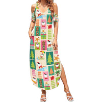 Mele Kalikimaka Hawaii Christmas Family Matching Summer Maxi Dress and Hawaiian Shirt Funny Santan Hippie Style