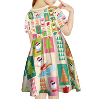 Mele Kalikimaka Hawaii Christmas Kid Short Sleeve Dress Funny Santan Hippie Style LT9 - Polynesian Pride