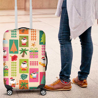 Mele Kalikimaka Hawaii Christmas Luggage Cover Funny Santan Hippie Style LT9 Beige - Polynesian Pride