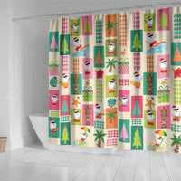 Mele Kalikimaka Hawaii Christmas Shower Curtain Funny Santan Hippie Style