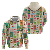 Mele Kalikimaka Hawaii Christmas Zip Hoodie Funny Santan Hippie Style
