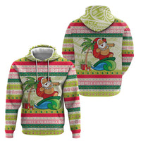 Mele Kalikimaka Hawaii Christmas Hoodie Surfing Santa with Polynesian Tribal LT9 - Polynesian Pride