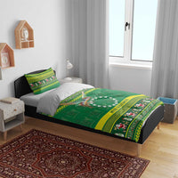 Meri Kiritimiti Cook Islands Christmas Bedding Set Maroro Flying Fish and White Stars