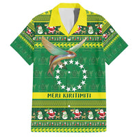Meri Kiritimiti Cook Islands Christmas Family Matching Summer Maxi Dress and Hawaiian Shirt Maroro Flying Fish and White Stars