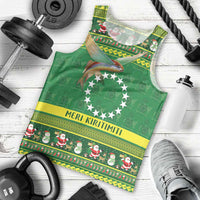 Meri Kiritimiti Cook Islands Christmas Men Tank Top Maroro Flying Fish and White Stars