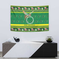 Meri Kiritimiti Cook Islands Christmas Tapestry Maroro Flying Fish and White Stars LT9 - Polynesian Pride