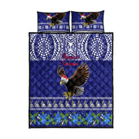 American Samoa Christmas Quilt Bed Set Manuia le Kerisimasi Polynesian Tribal LT9 Blue - Polynesian Pride