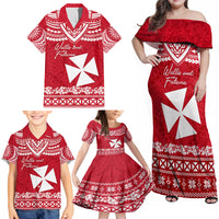 Personalised Wallis and Futuna Christmas Family Matching Off Shoulder Maxi Dress and Hawaiian Shirt Polynesian Tribal LT9 - Polynesian Pride