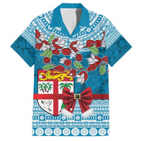 Fijian Tagimoucia Flowers Family Matching Off The Shoulder Long Sleeve Dress and Hawaiian Shirt Christmas Coquette bow
