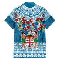 Fijian Tagimoucia Flowers Family Matching Off Shoulder Short Dress and Hawaiian Shirt Christmas Coquette bow