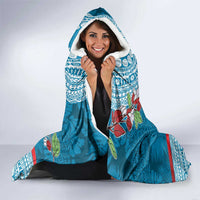 Fijian Tagimoucia Flowers Hooded Blanket Christmas Coquette bow LT9 - Polynesian Pride