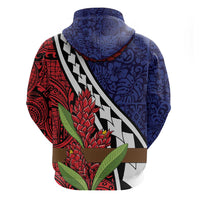 Samoan Ula Fala Flowers Zip Hoodie Christmas Santa Belt