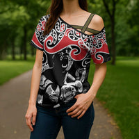 Aotearoa Toitu Te Tiriti Cross Shoulder Shirt New Zealand Stand Together Stand Stronger - Polynesian Pride